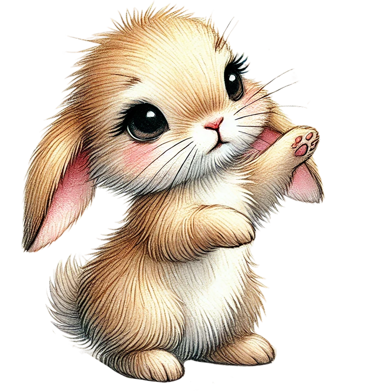 Brown Bunny Cute Drawing Animal Vinyl Sticker Decal