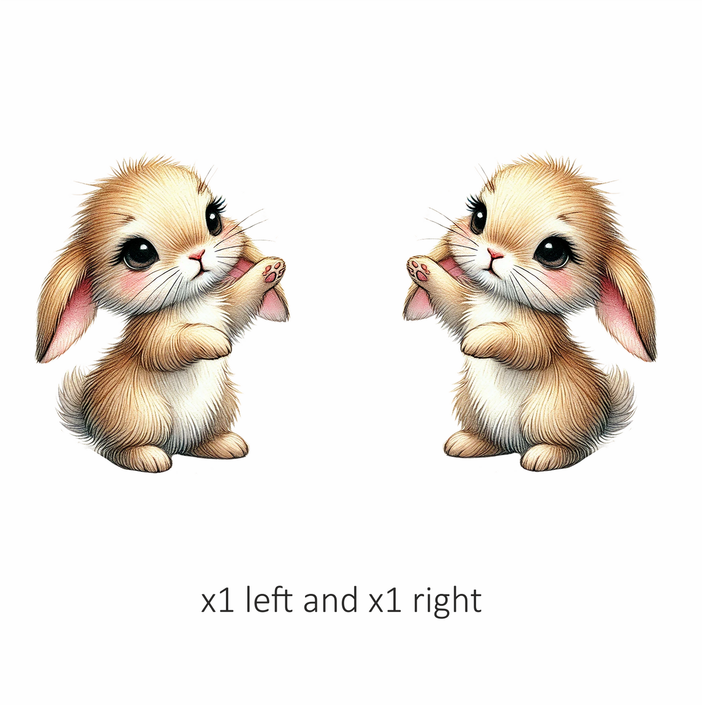 Brown Bunny Cute Drawing Animal Vinyl Sticker Decal