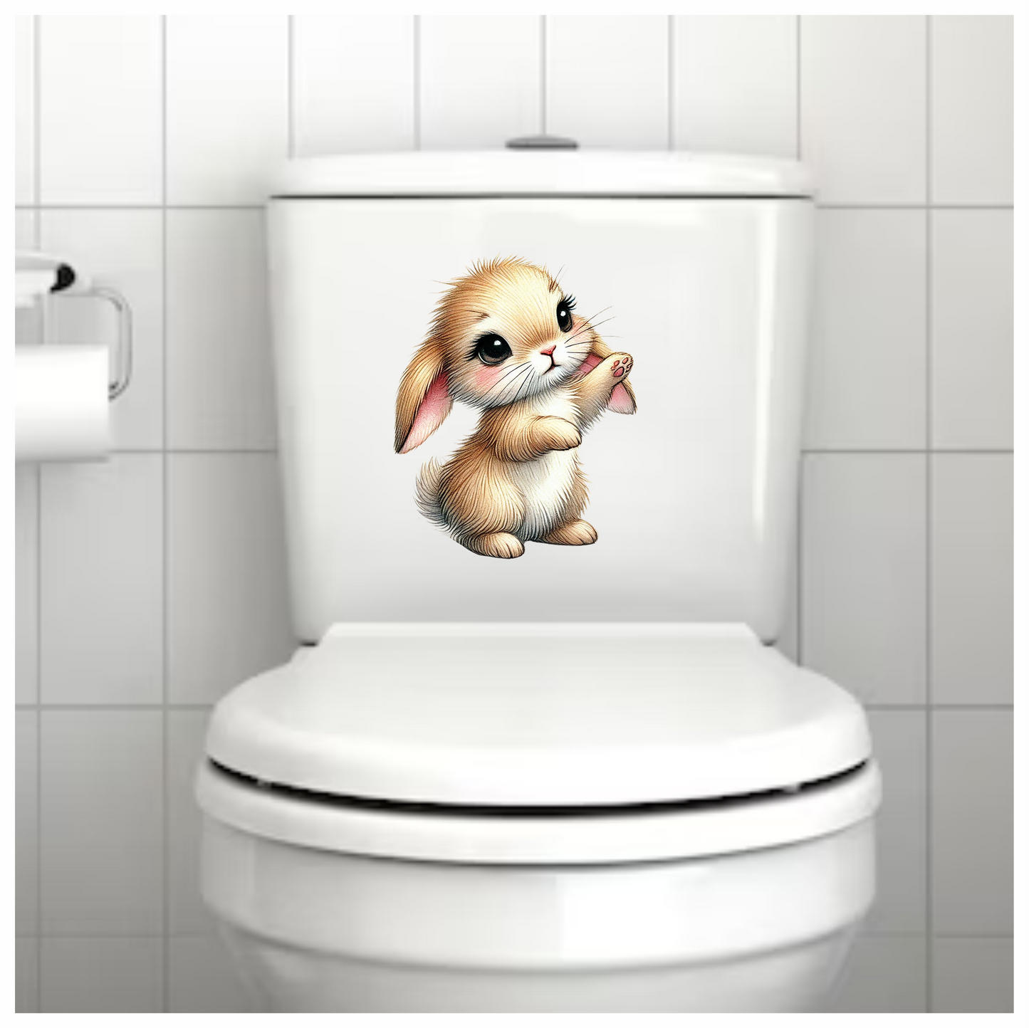 Brown Bunny Cute Drawing Animal Vinyl Sticker Decal