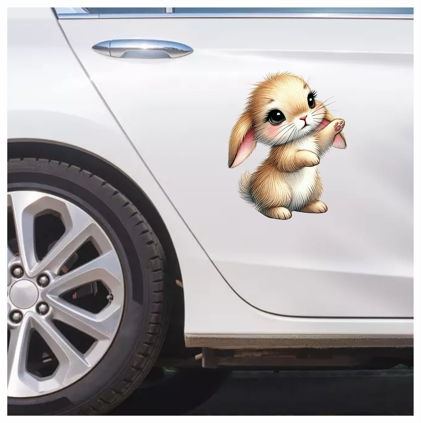Brown Bunny Cute Drawing Animal Vinyl Sticker Decal
