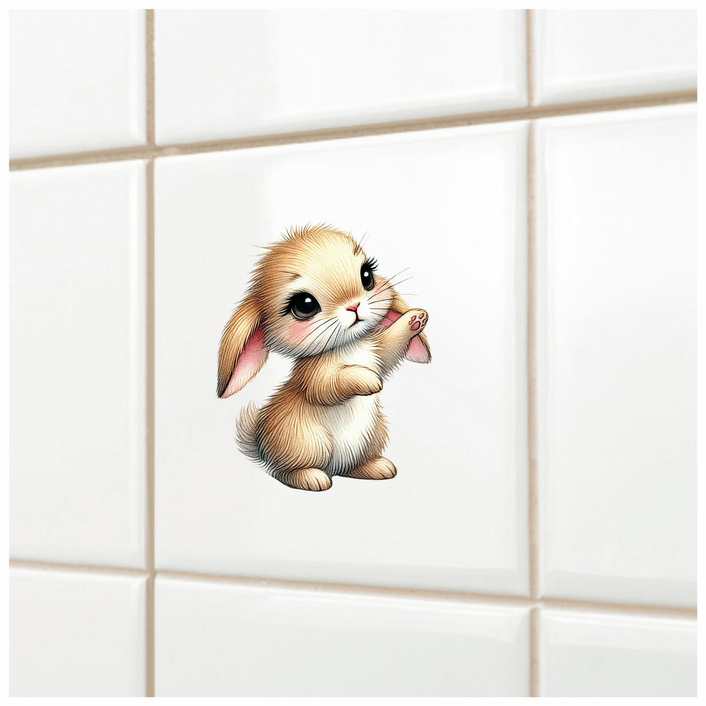 Brown Bunny Cute Drawing Animal Vinyl Sticker Decal