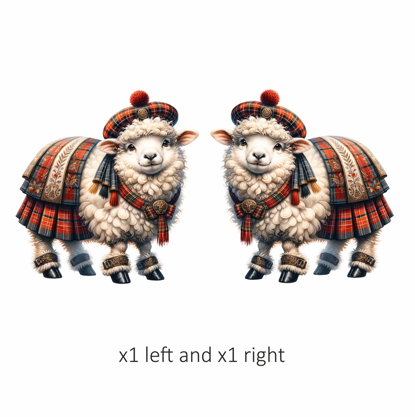 White Sheep Scottish Highland Dress Vinyl Sticker Decal