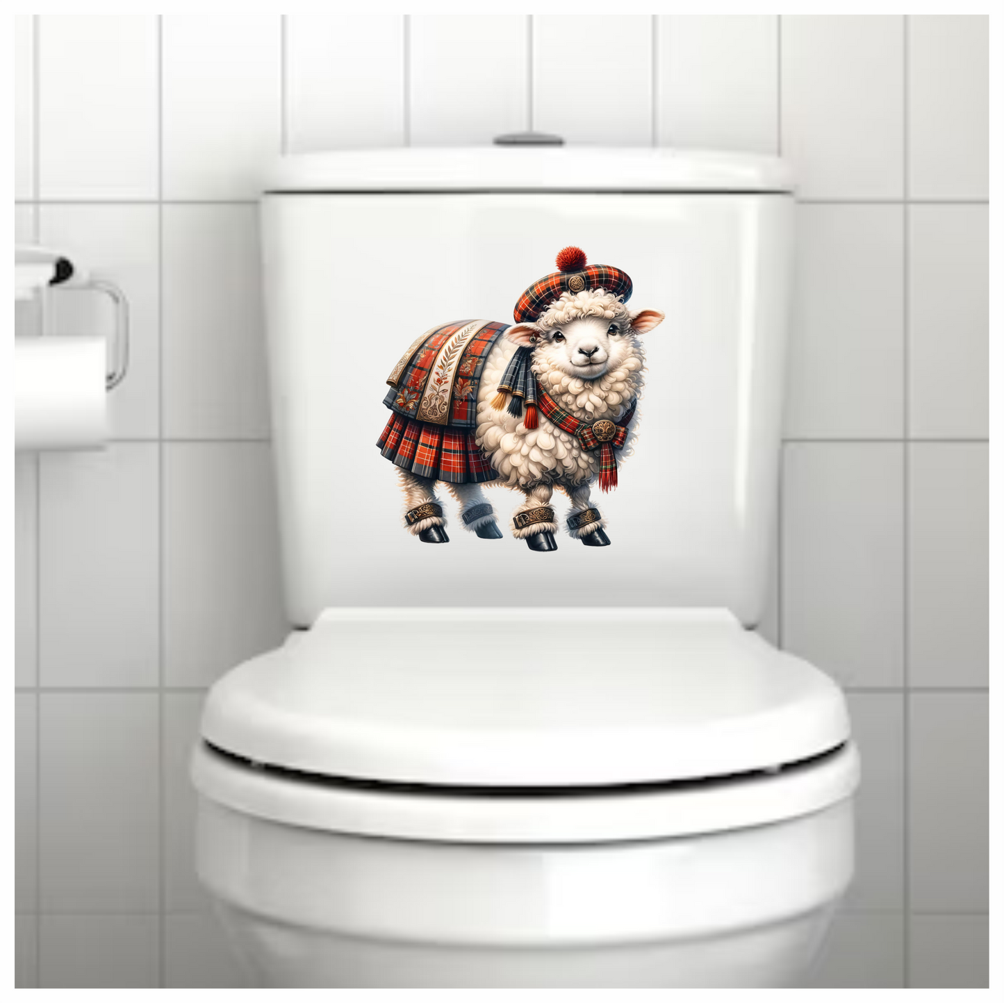 White Sheep Scottish Highland Dress Vinyl Sticker Decal