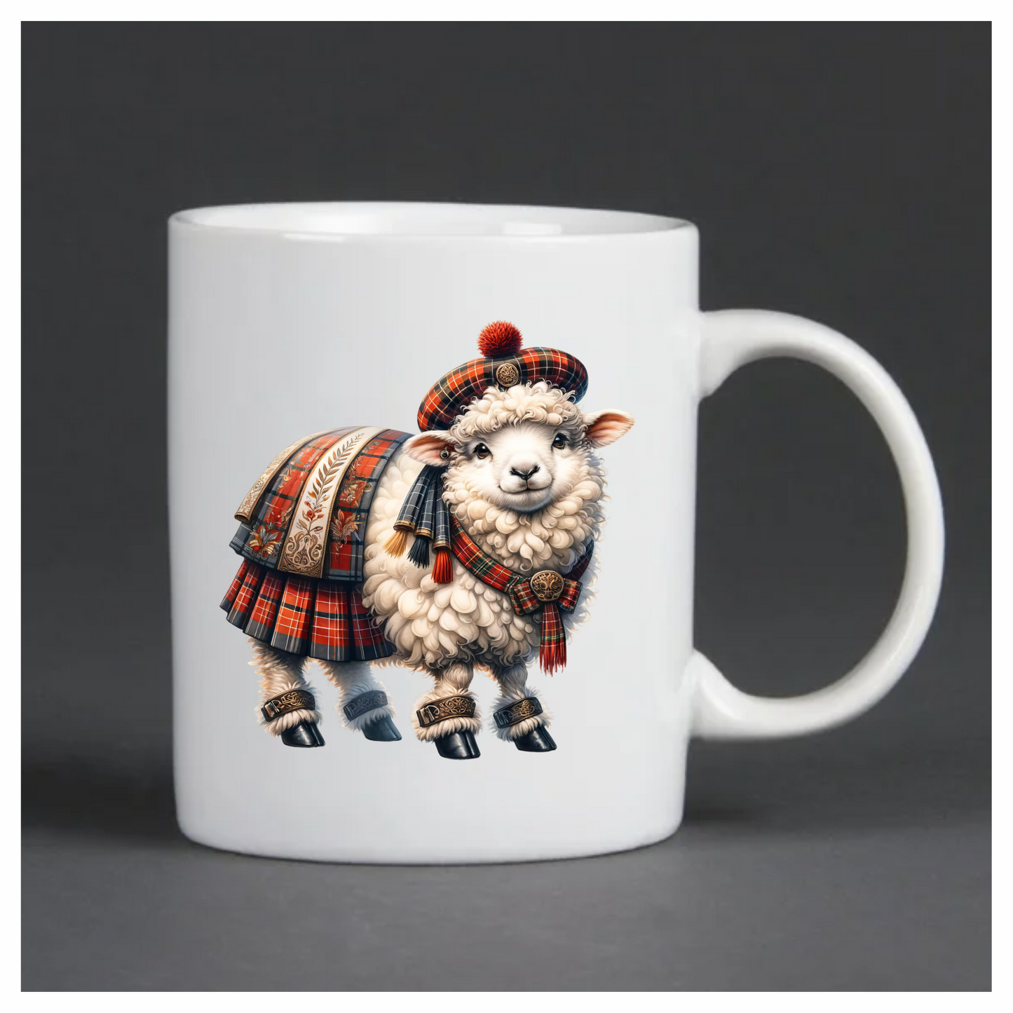 White Sheep Scottish Highland Dress Vinyl Sticker Decal