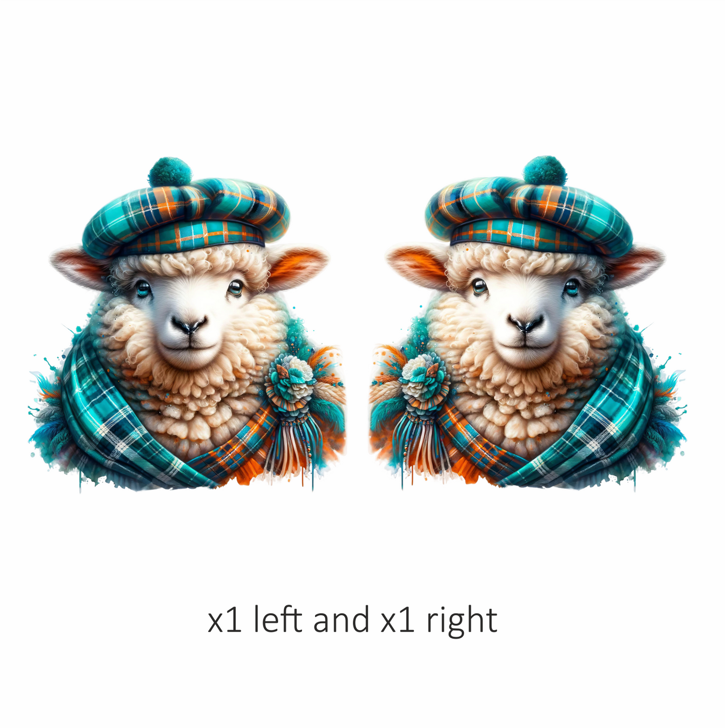 Teal Sheep Scottish Highland Vinyl Sticker Decal