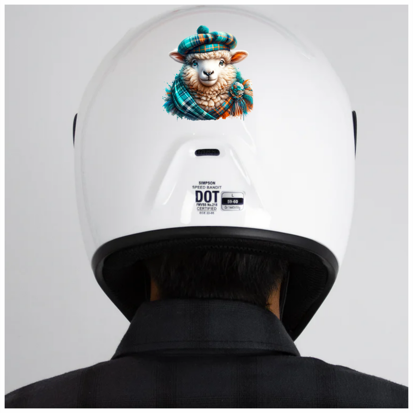 Teal Sheep Scottish Highland Vinyl Sticker Decal