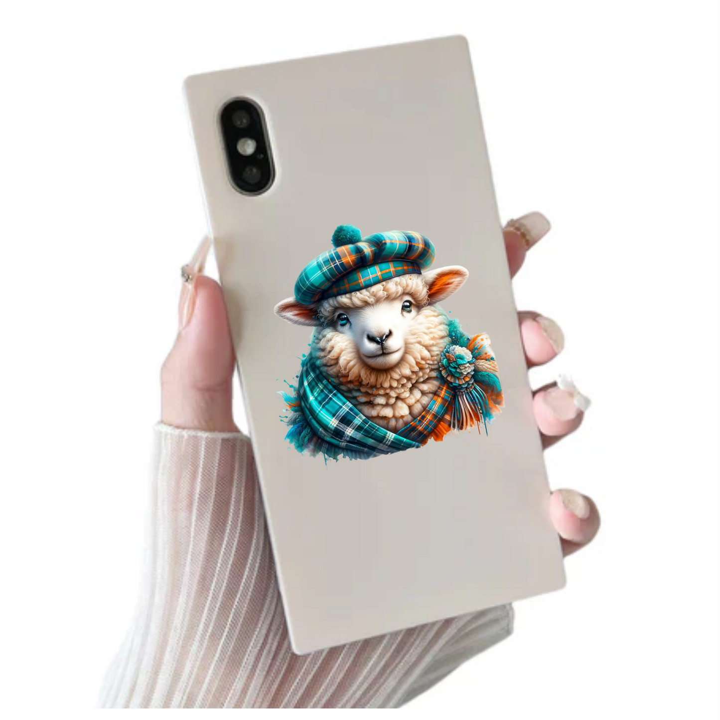 Teal Sheep Scottish Highland Vinyl Sticker Decal
