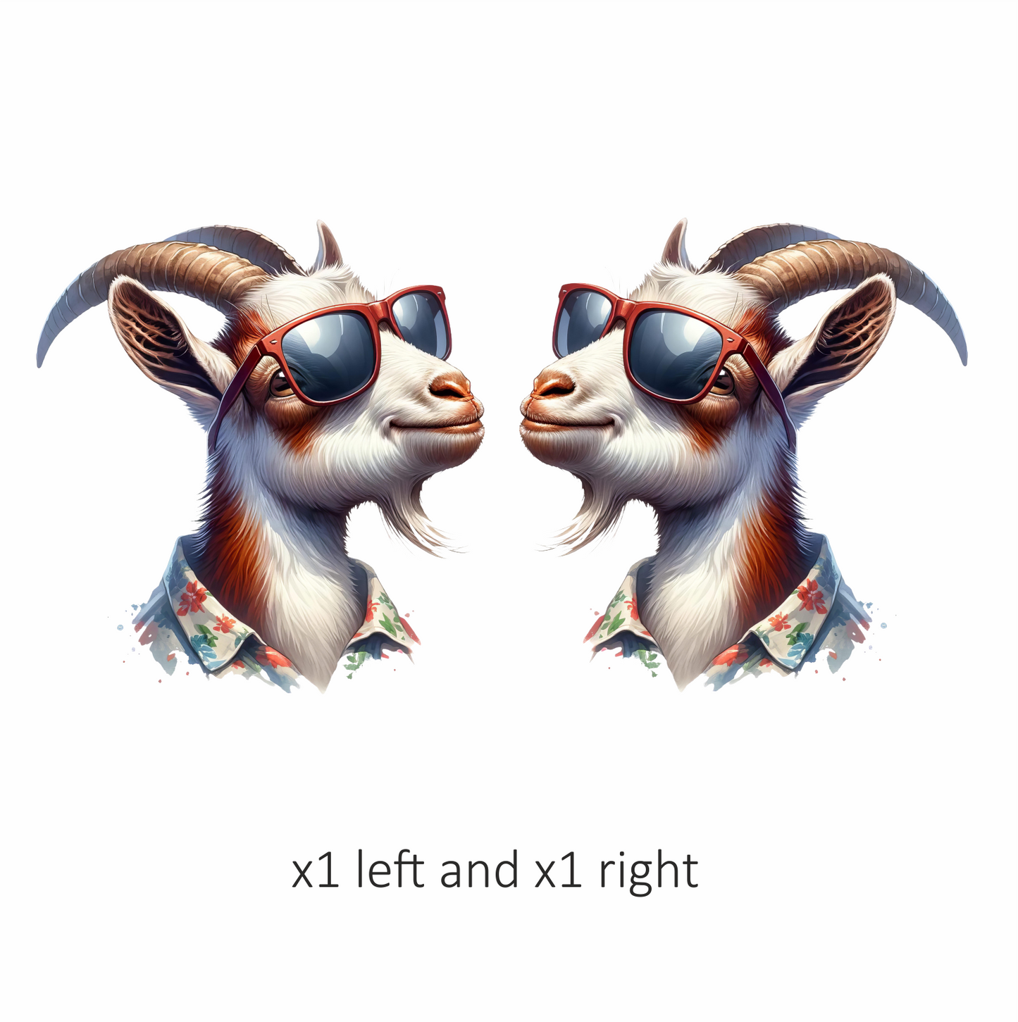 Brown Goat Wearing Red Sunglasses Vinyl Sticker Decal