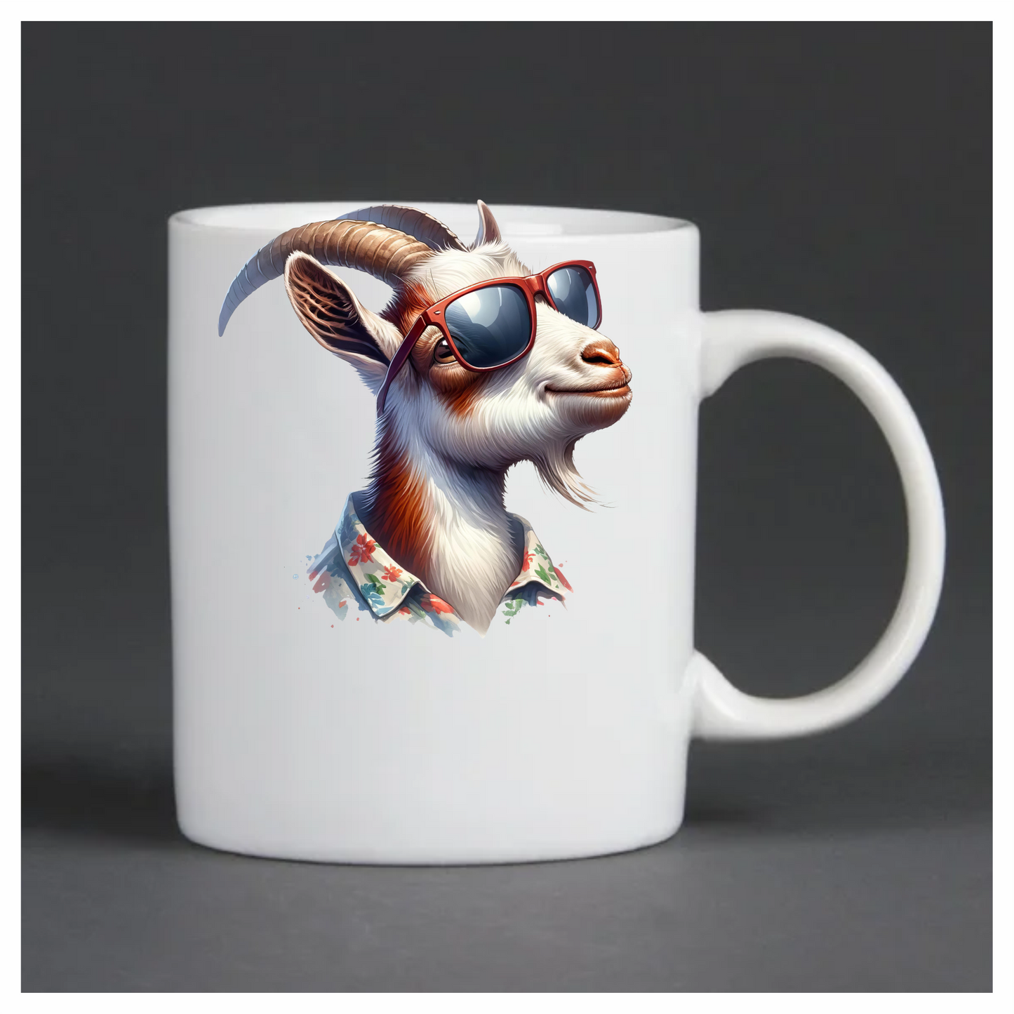 Brown Goat Wearing Red Sunglasses Vinyl Sticker Decal