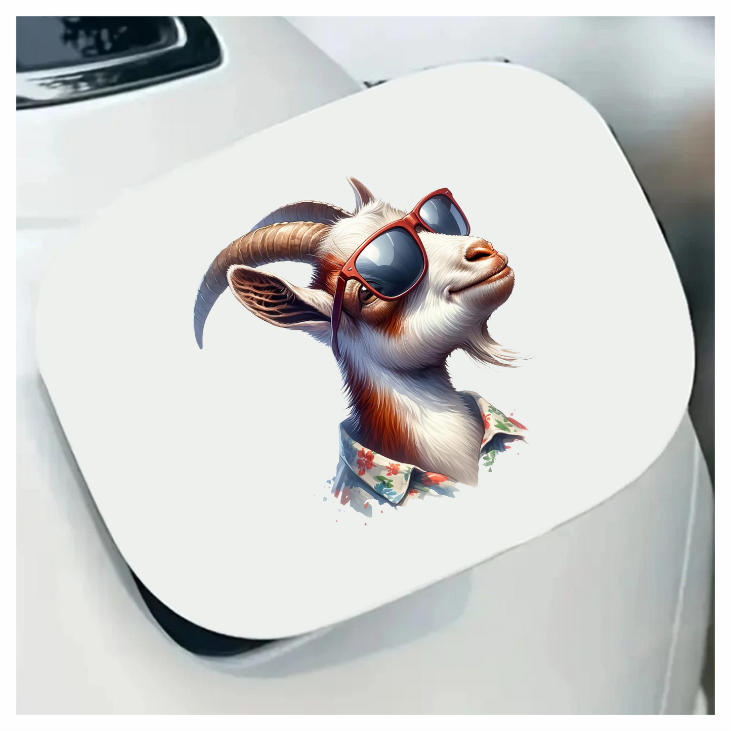Brown Goat Wearing Red Sunglasses Vinyl Sticker Decal