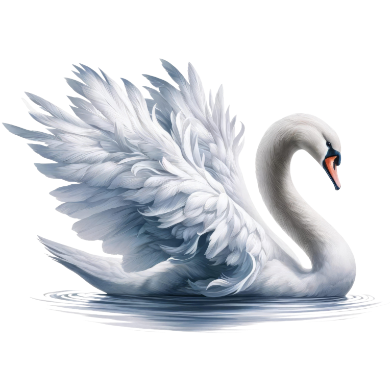 White Swan Water Bird Graceful Elegant Vinyl Sticker Decal