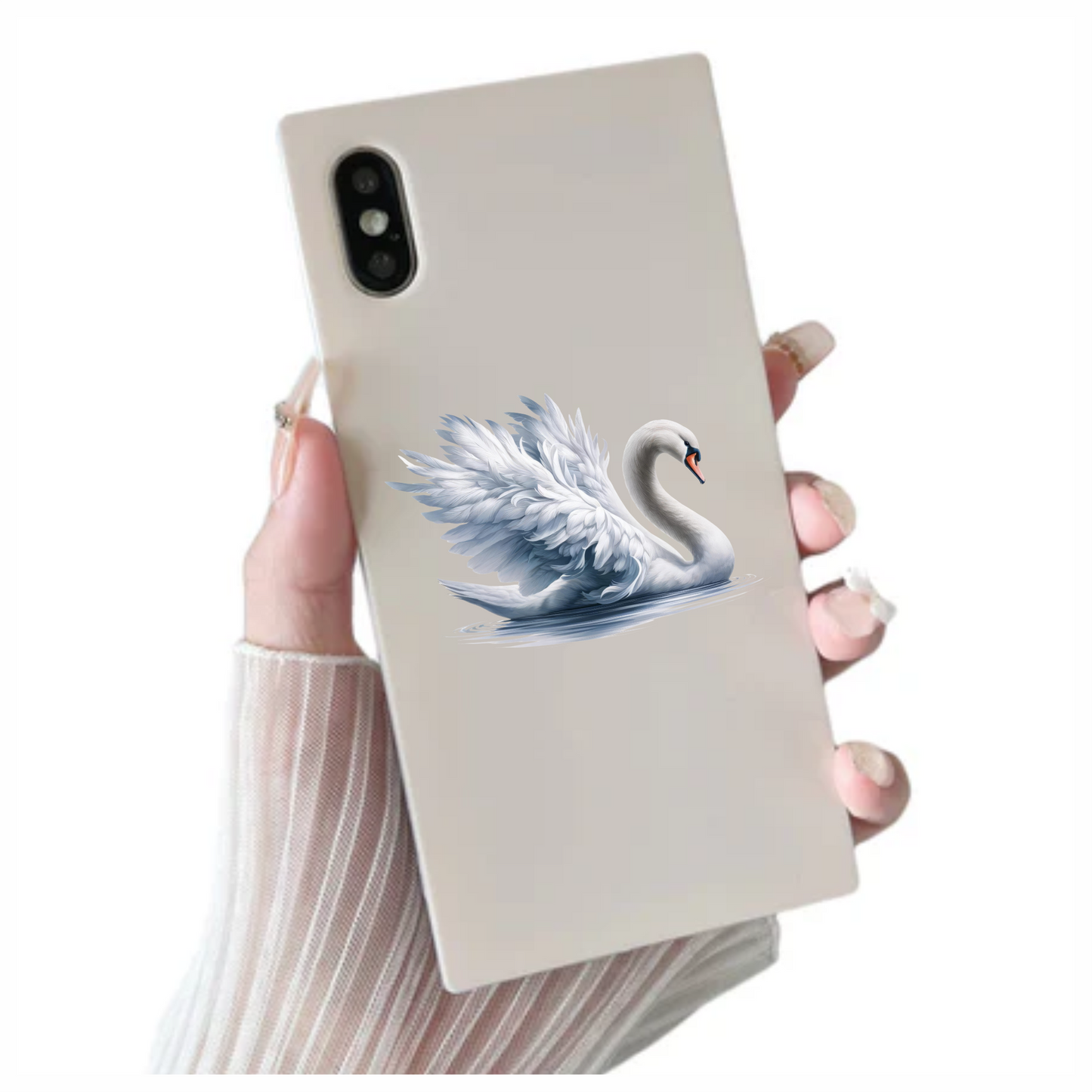 White Swan Water Bird Graceful Elegant Vinyl Sticker Decal