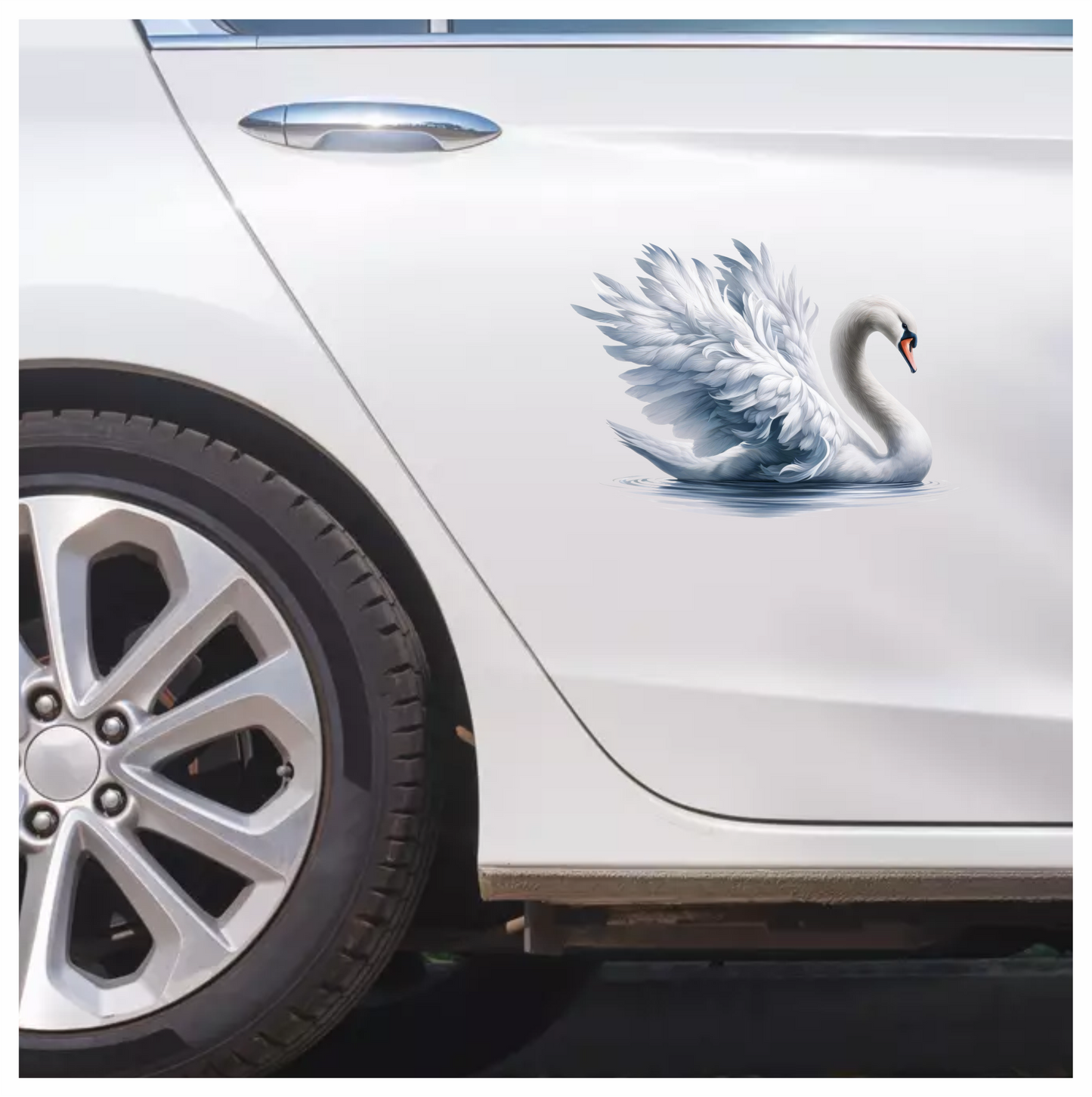 White Swan Water Bird Graceful Elegant Vinyl Sticker Decal
