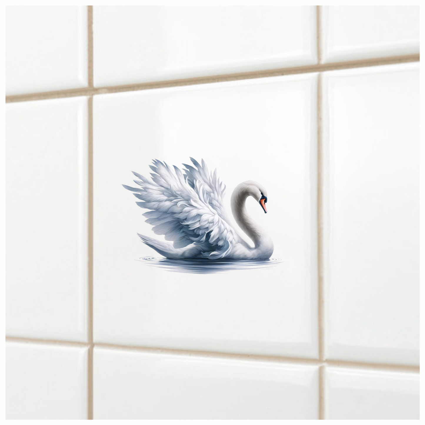 White Swan Water Bird Graceful Elegant Vinyl Sticker Decal