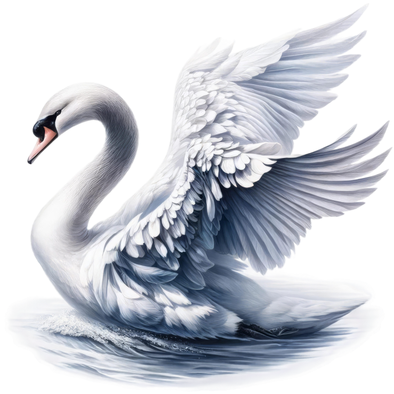 White Swan Water Wings Spread Vinyl Sticker Decal
