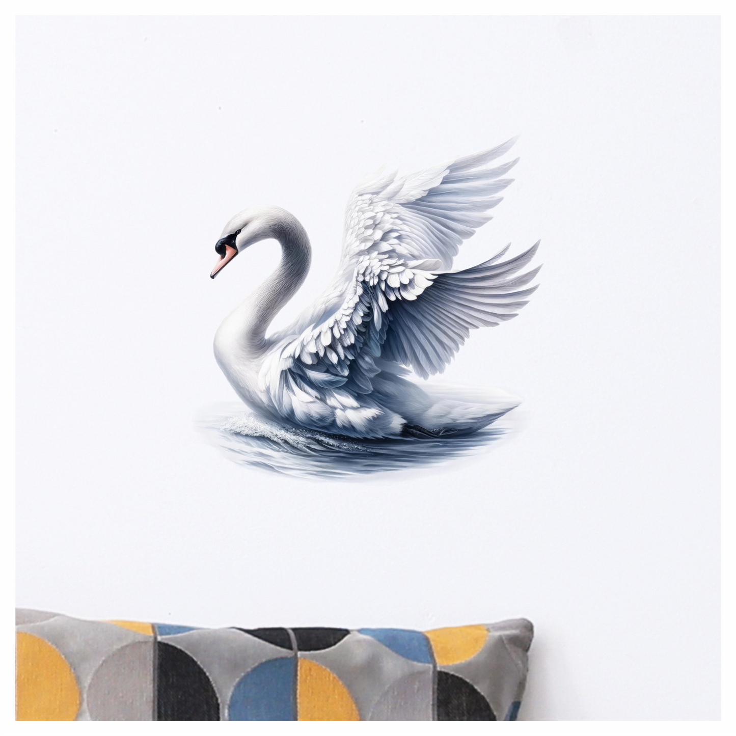 White Swan Water Wings Spread Vinyl Sticker Decal