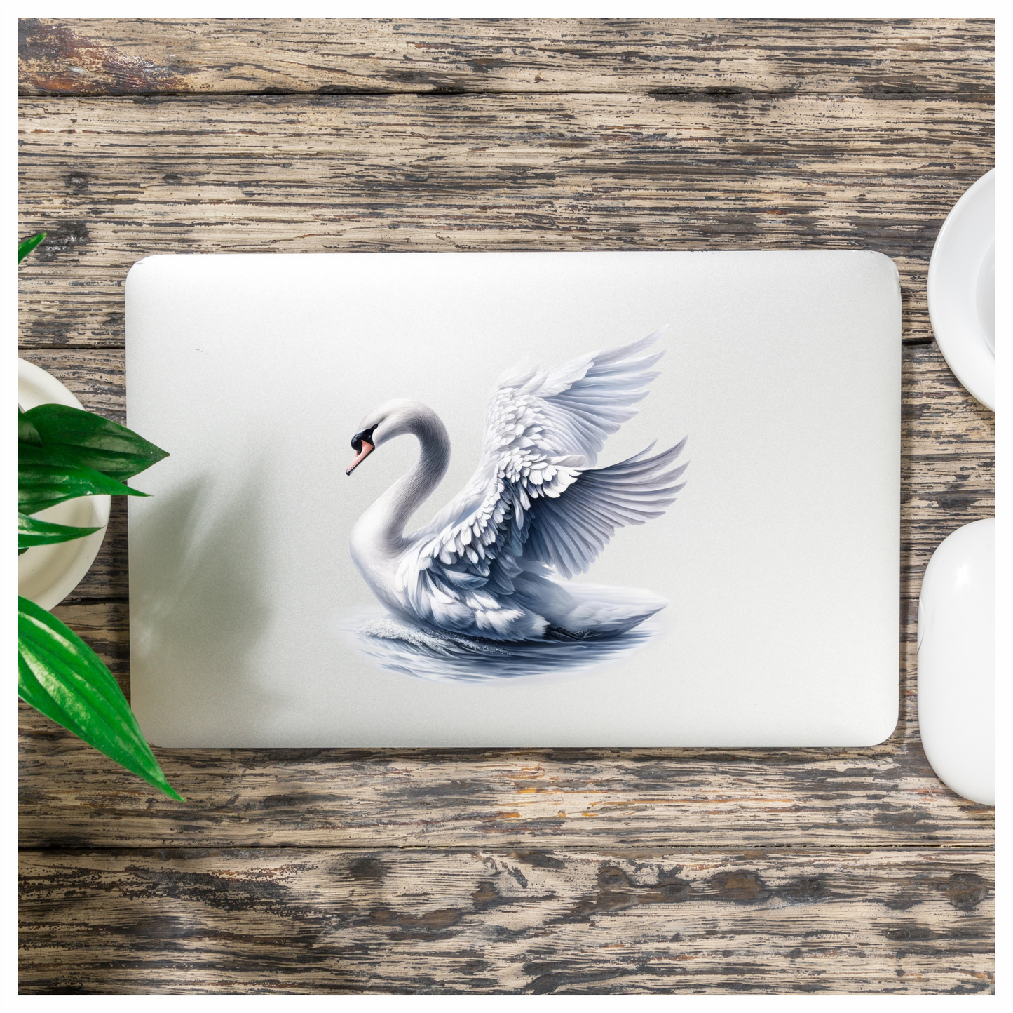 White Swan Water Wings Spread Vinyl Sticker Decal