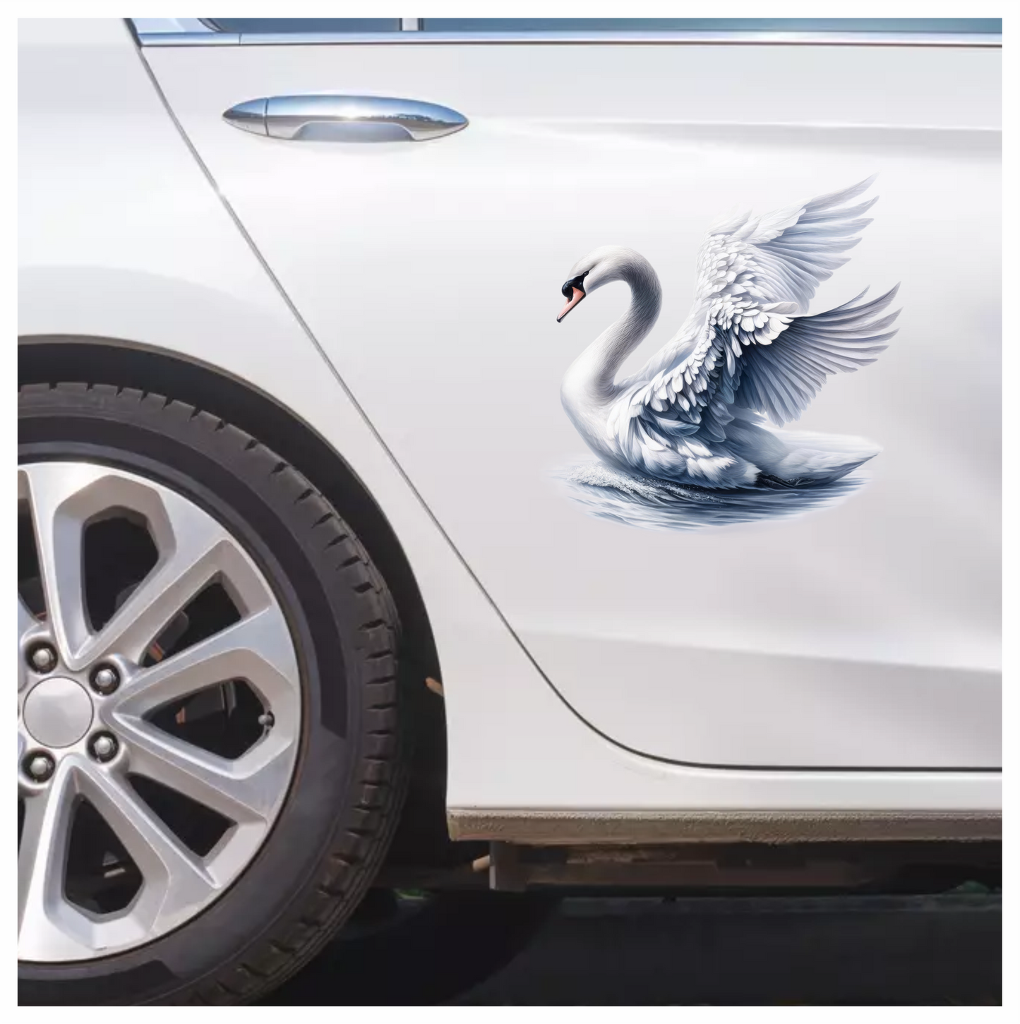 White Swan Water Wings Spread Vinyl Sticker Decal