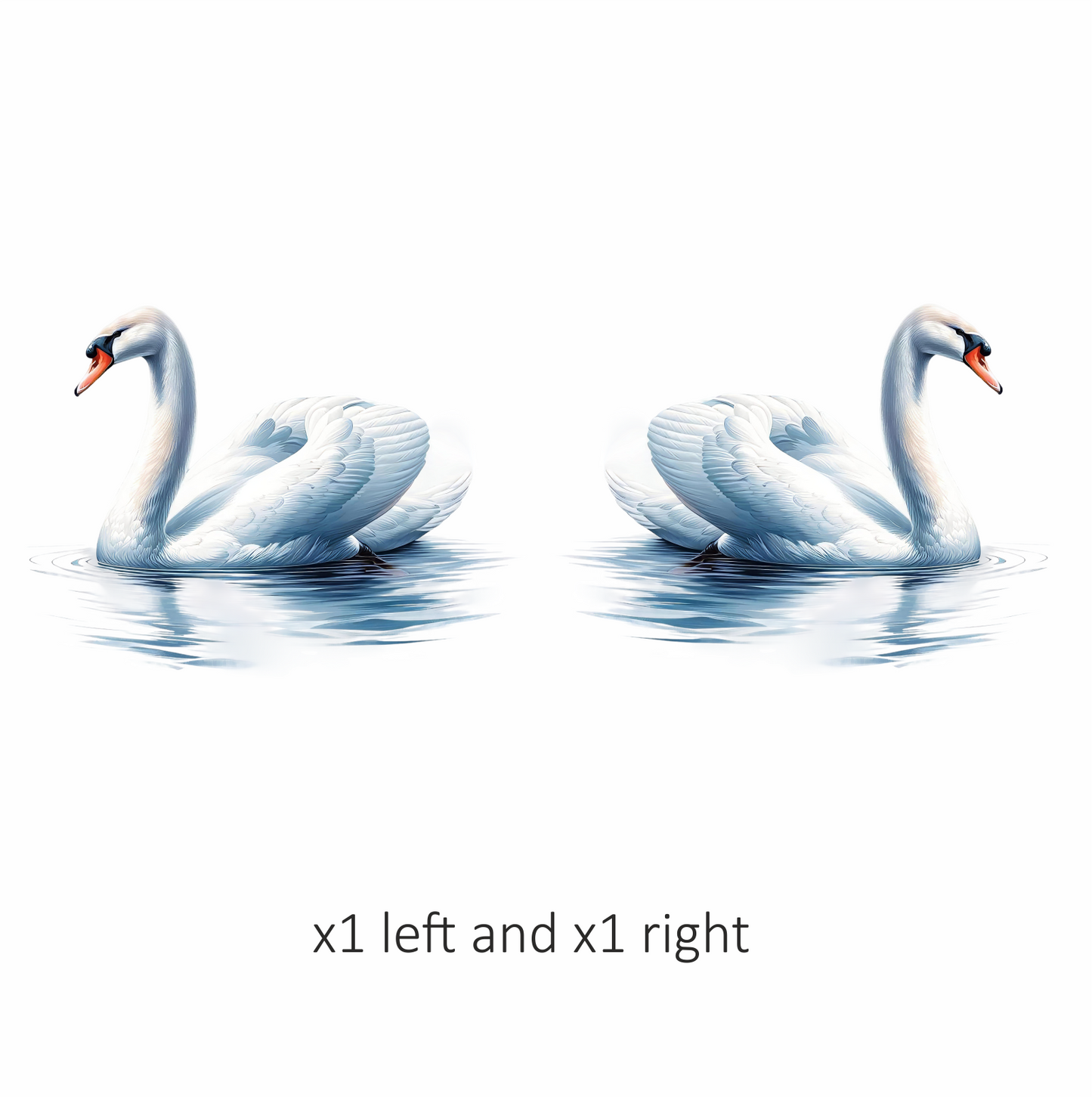 White Swan Water Ripples Reflection Vinyl Sticker Decal