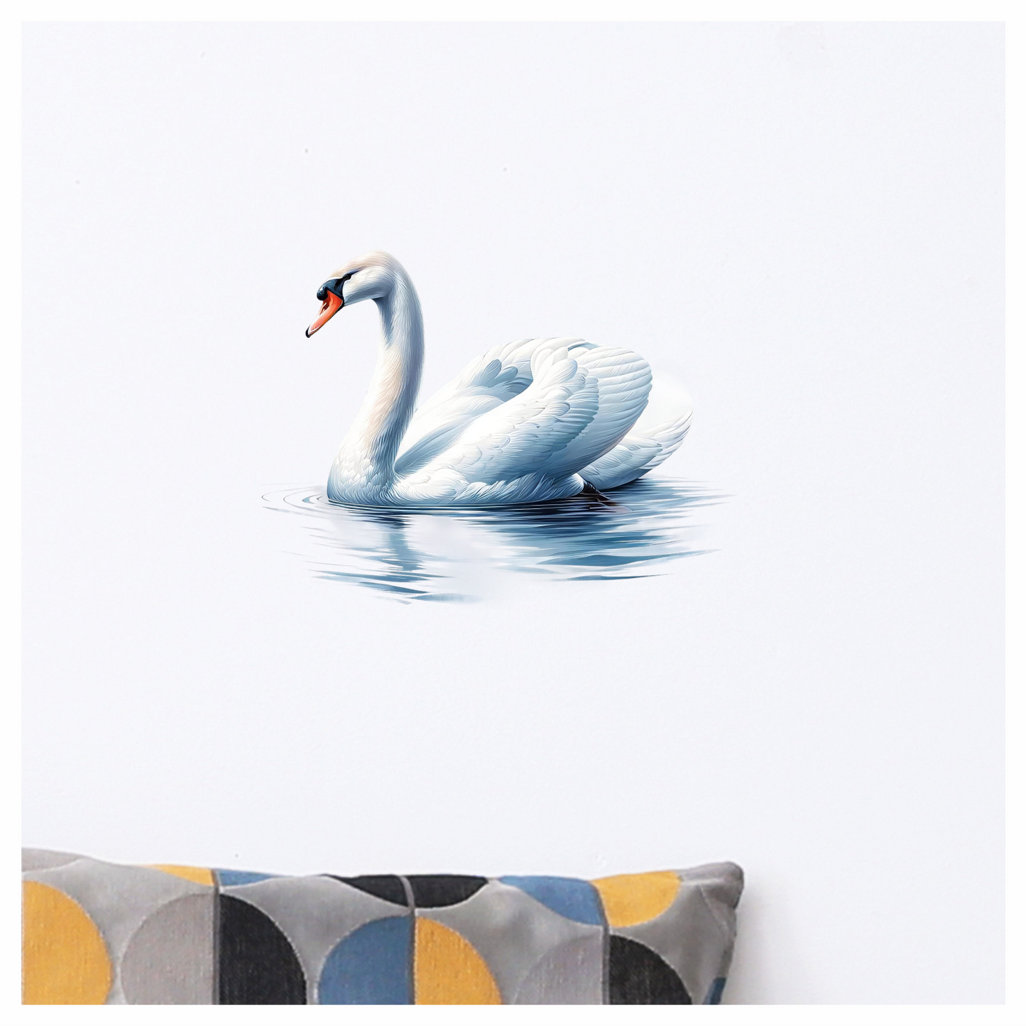 White Swan Water Ripples Reflection Vinyl Sticker Decal