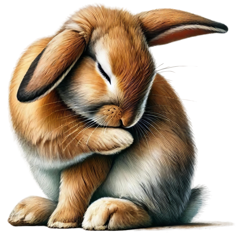 Brown Rabbit Lop Sitting Cute Vinyl Sticker Decal