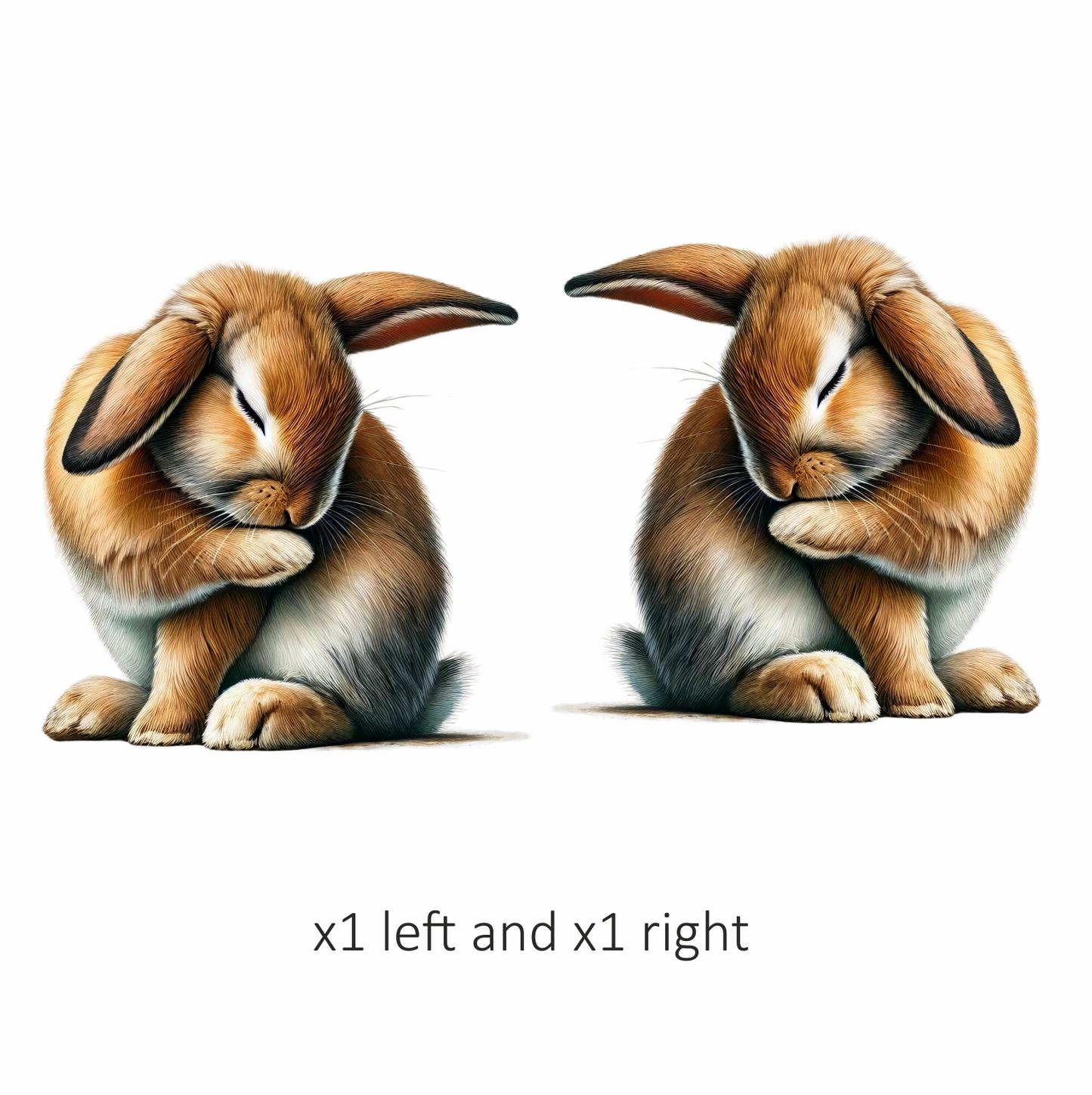 Brown Rabbit Lop Sitting Cute Vinyl Sticker Decal