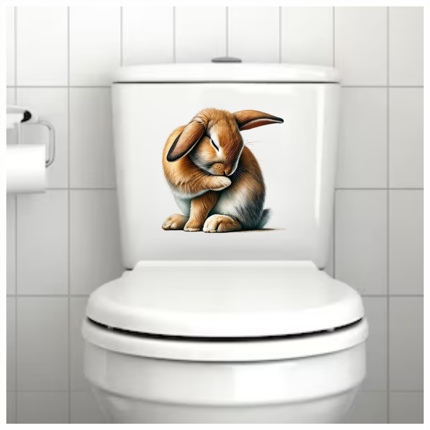 Brown Rabbit Lop Sitting Cute Vinyl Sticker Decal