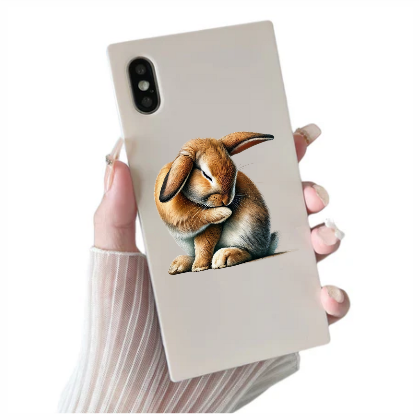 Brown Rabbit Lop Sitting Cute Vinyl Sticker Decal