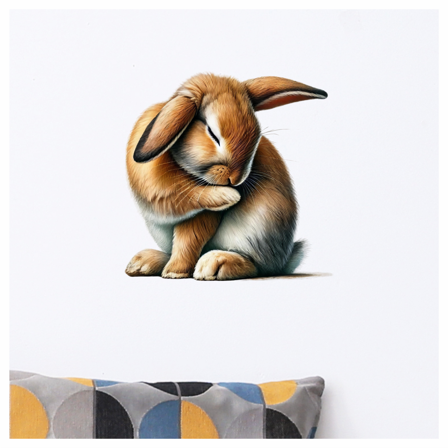 Brown Rabbit Lop Sitting Cute Vinyl Sticker Decal