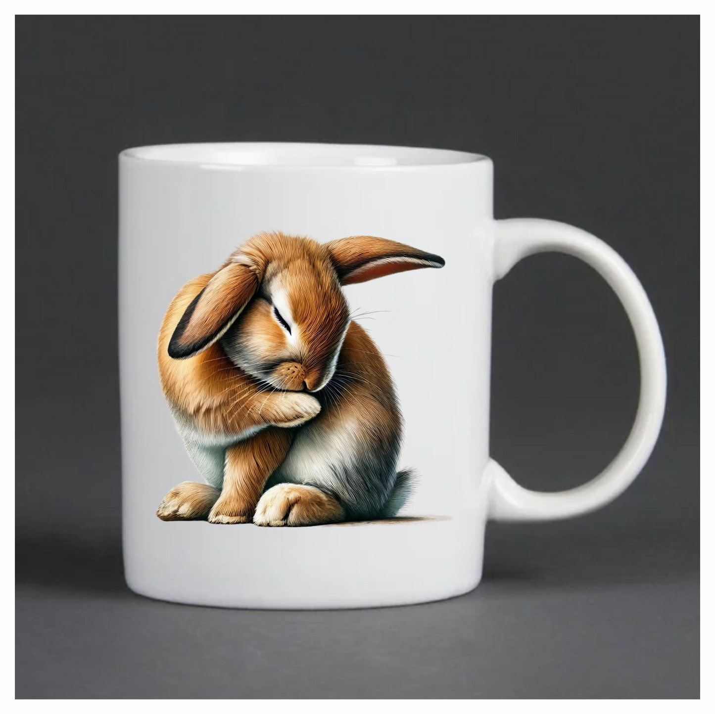 Brown Rabbit Lop Sitting Cute Vinyl Sticker Decal
