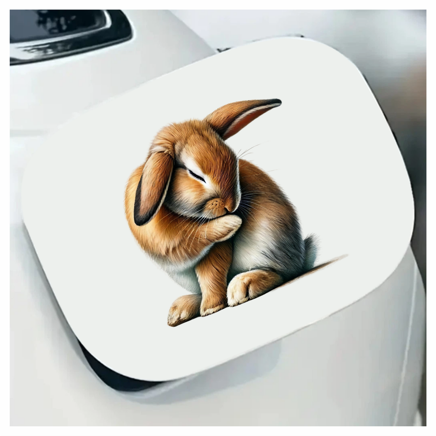 Brown Rabbit Lop Sitting Cute Vinyl Sticker Decal