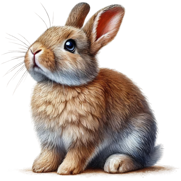Brown Baby Rabbit Sitting Sideways Vinyl Sticker Decal