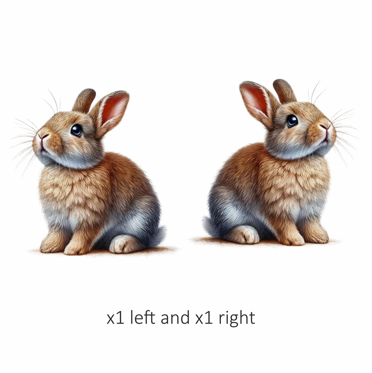Brown Baby Rabbit Sitting Sideways Vinyl Sticker Decal