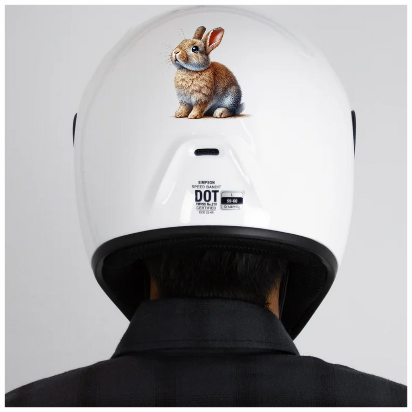 Brown Baby Rabbit Sitting Sideways Vinyl Sticker Decal