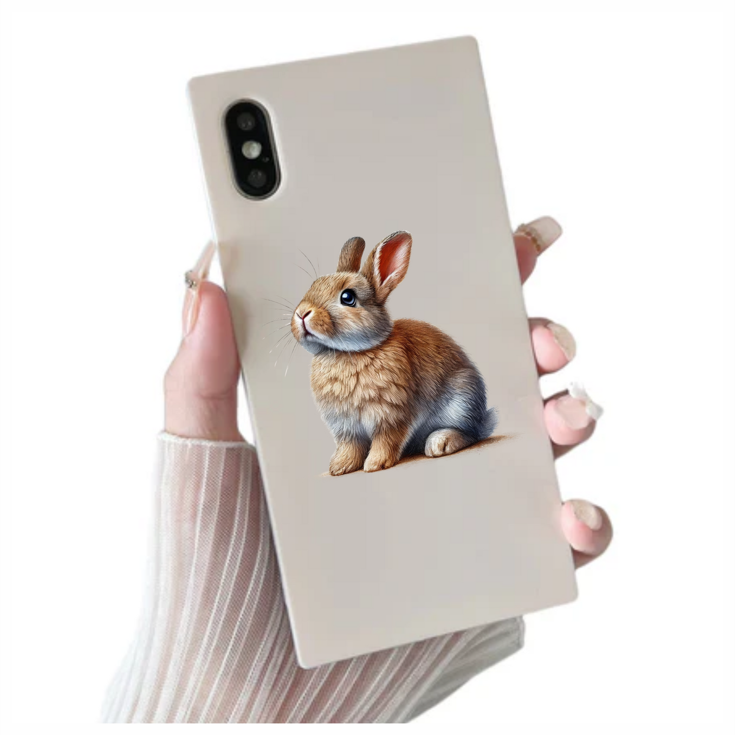 Brown Baby Rabbit Sitting Sideways Vinyl Sticker Decal