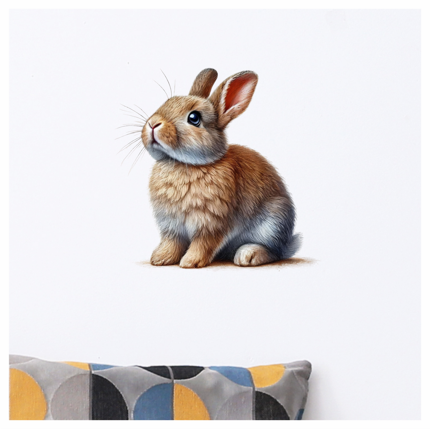 Brown Baby Rabbit Sitting Sideways Vinyl Sticker Decal