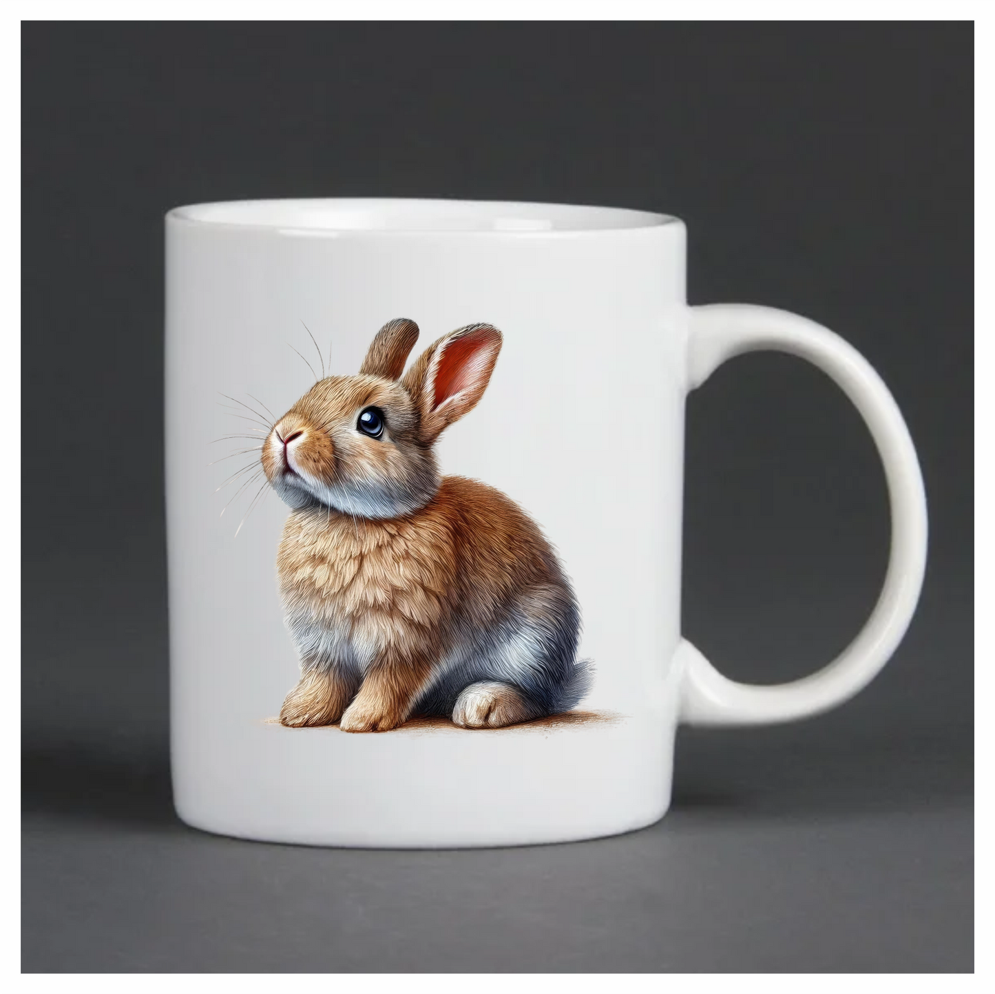 Brown Baby Rabbit Sitting Sideways Vinyl Sticker Decal