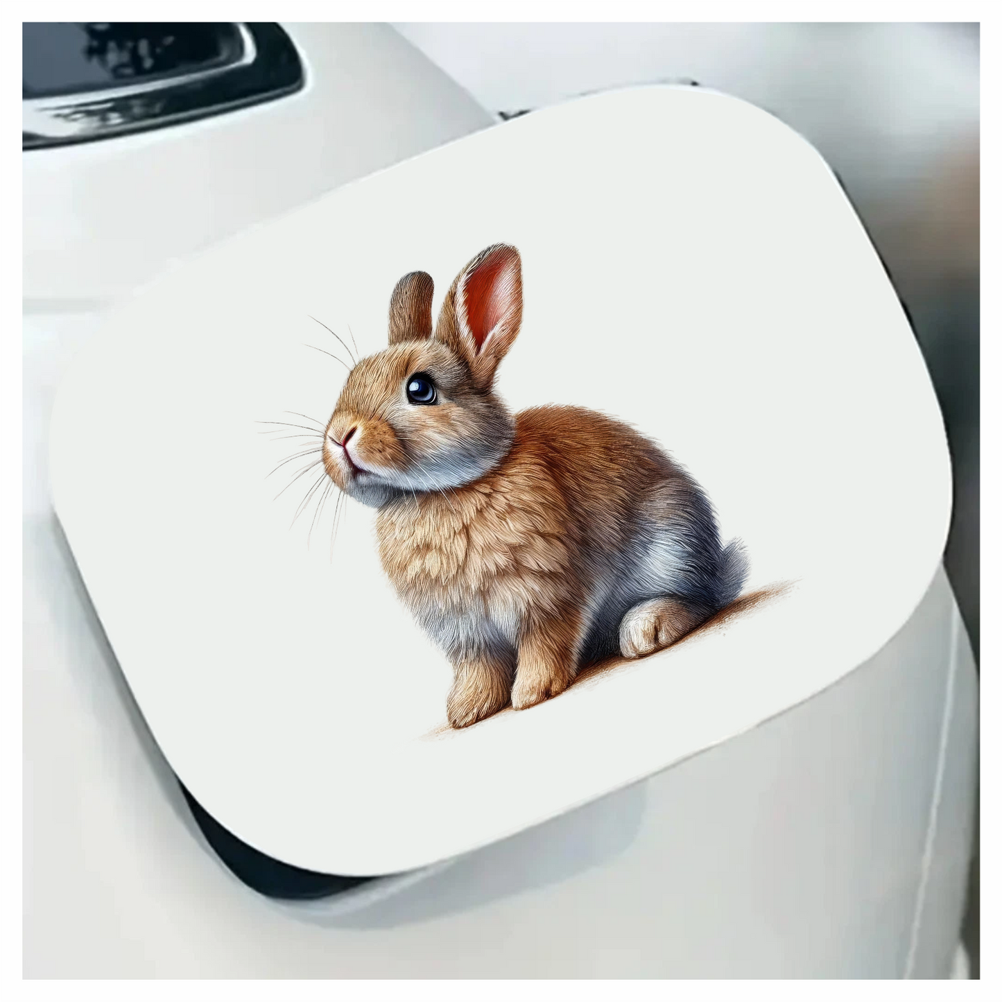 Brown Baby Rabbit Sitting Sideways Vinyl Sticker Decal