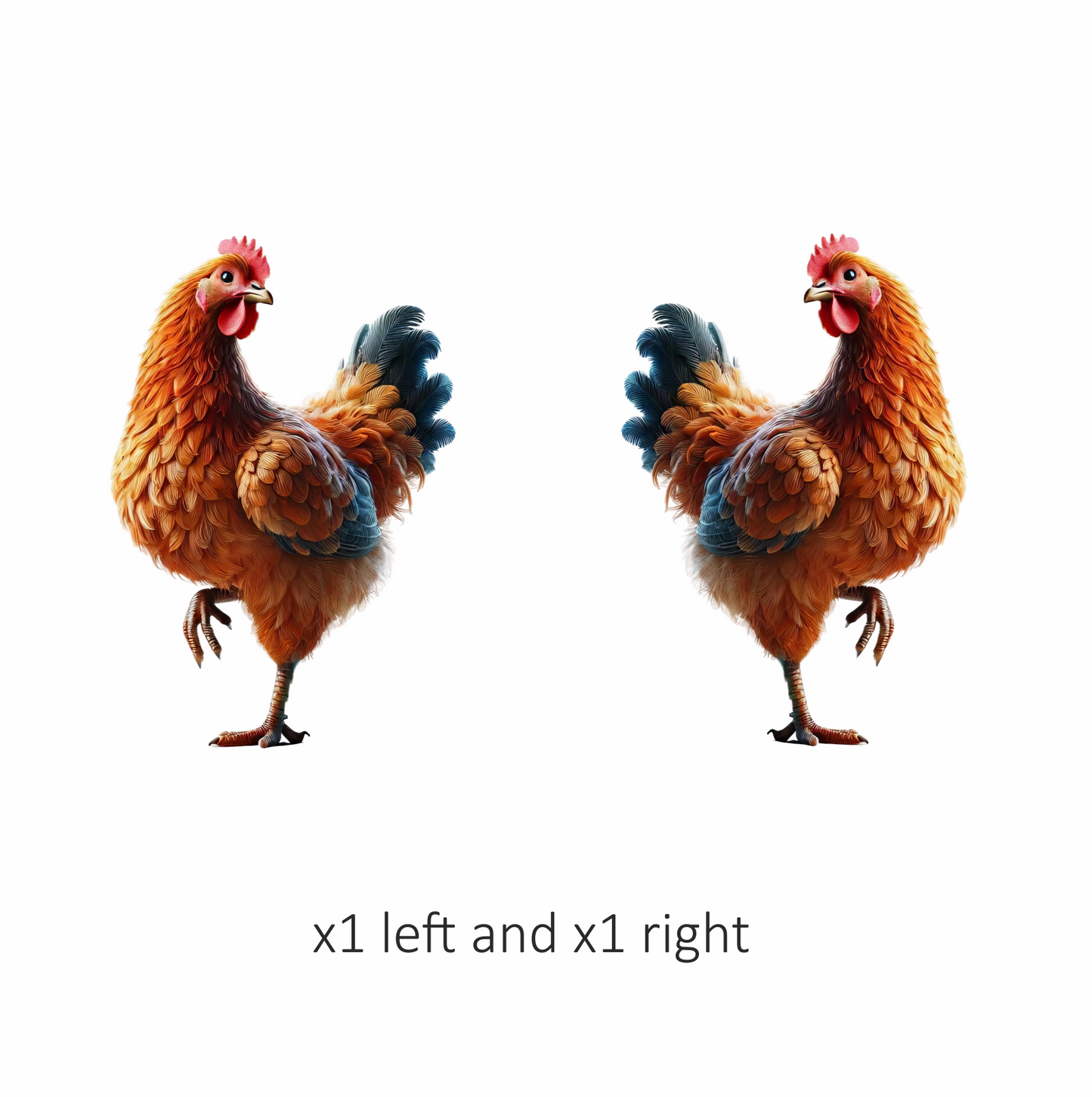 Orange Chicken Farm Hen Standing Vinyl Sticker Decal