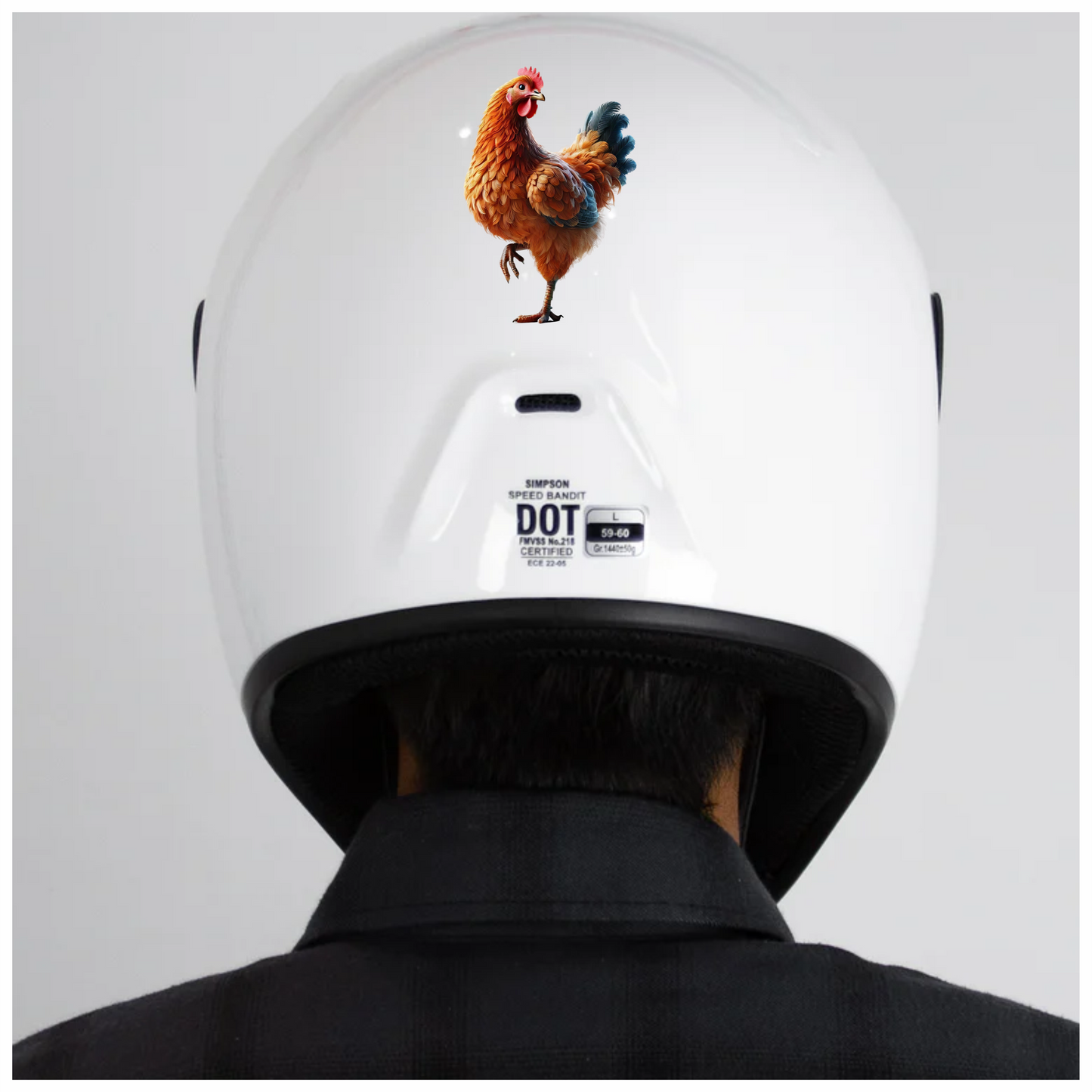 Orange Chicken Farm Hen Standing Vinyl Sticker Decal