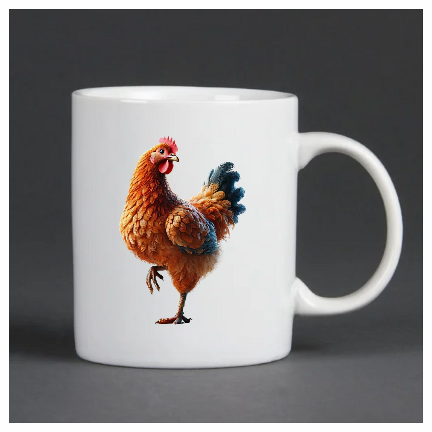 Orange Chicken Farm Hen Standing Vinyl Sticker Decal