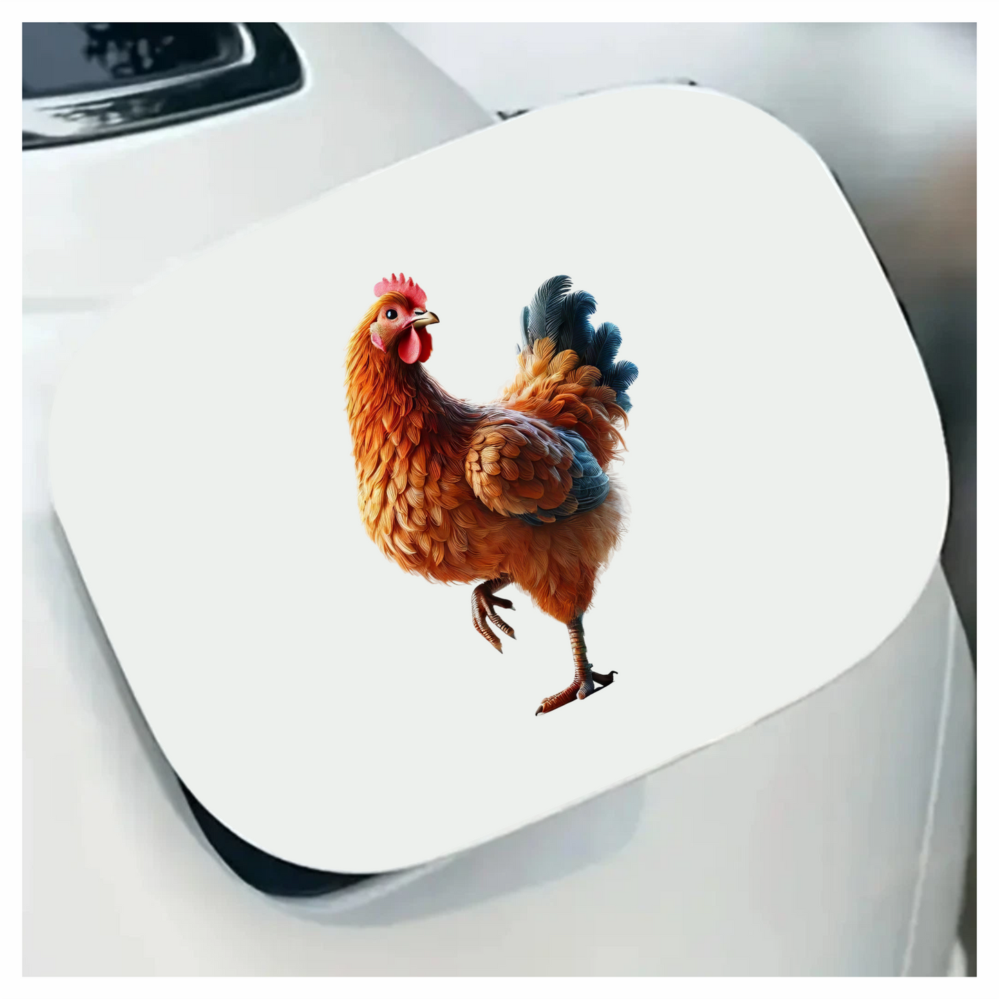 Orange Chicken Farm Hen Standing Vinyl Sticker Decal