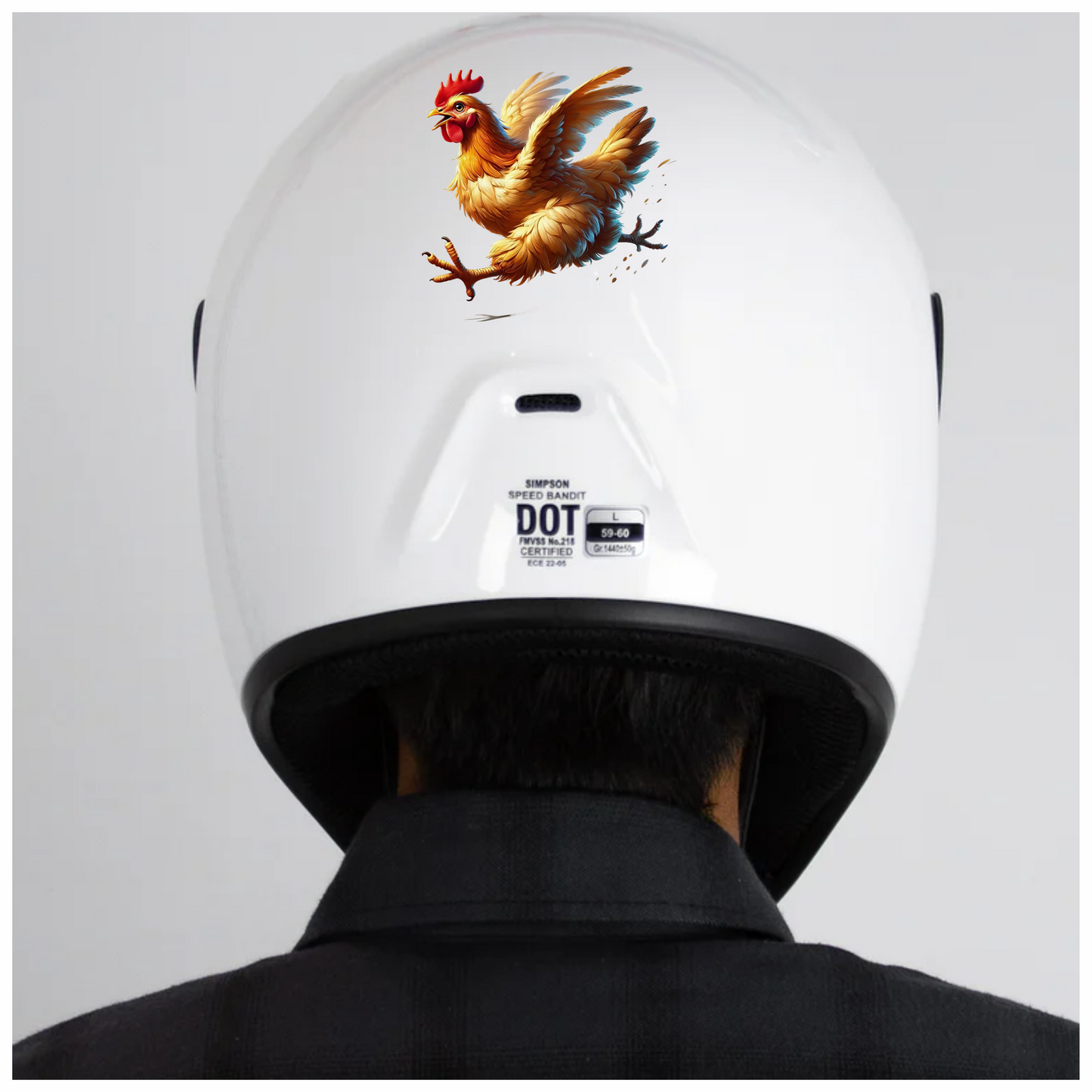 Yellow Chicken Running Fast Wings Vinyl Sticker Decal