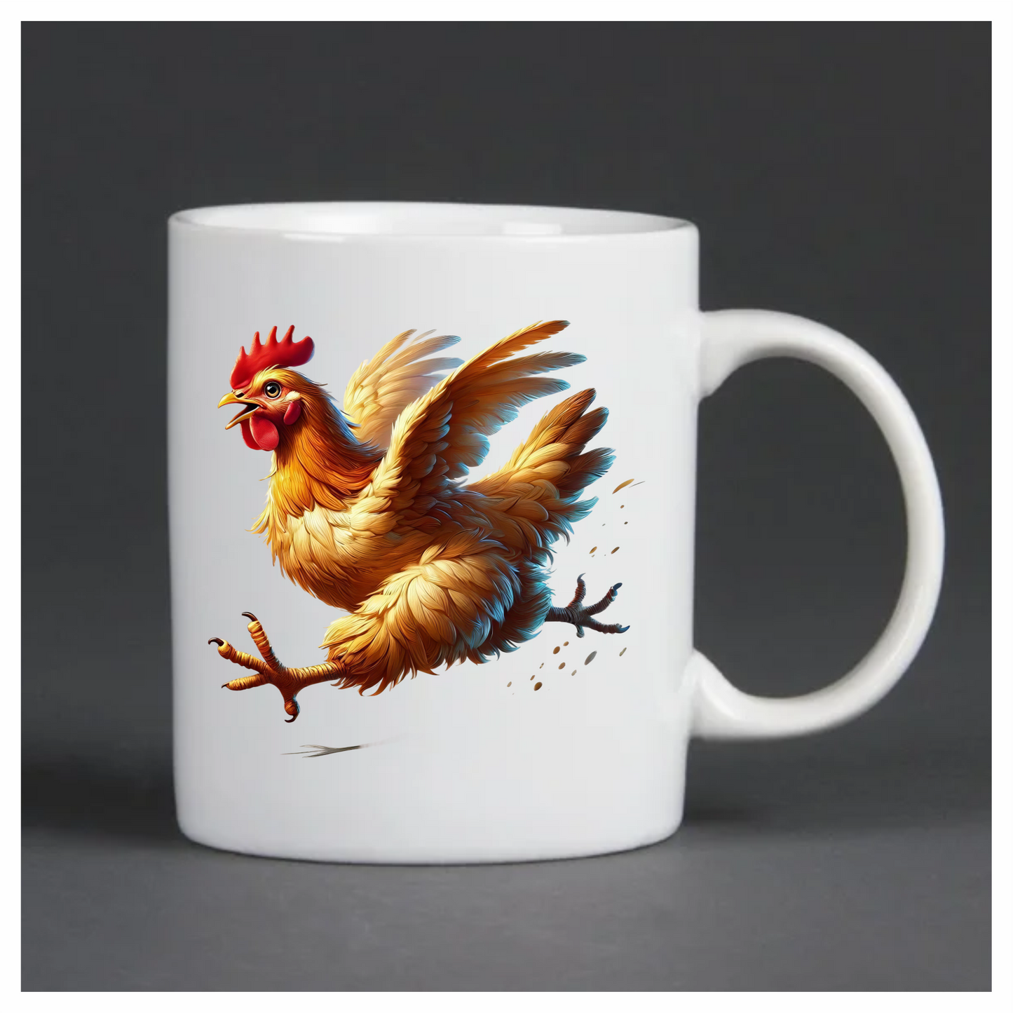 Yellow Chicken Running Fast Wings Vinyl Sticker Decal