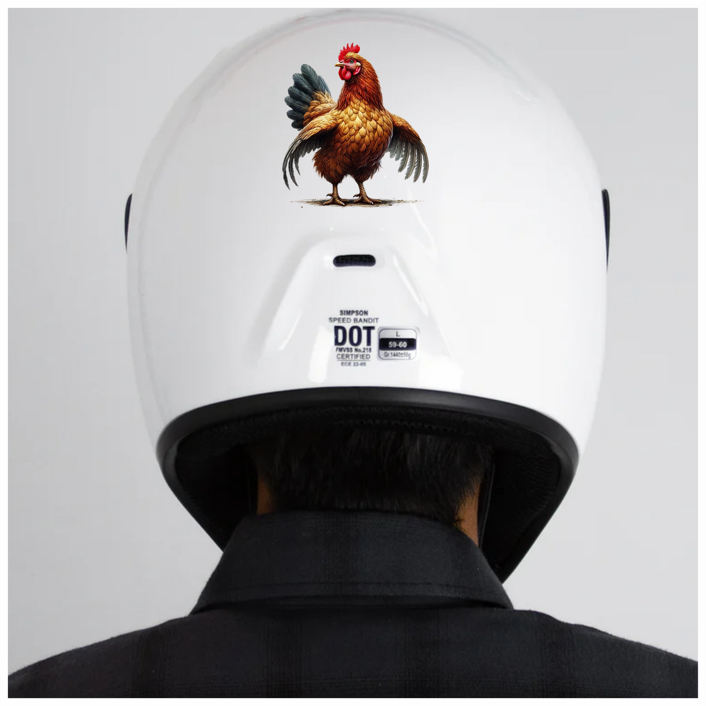 Brown Chicken Standing Wings Spread Vinyl Sticker Decal