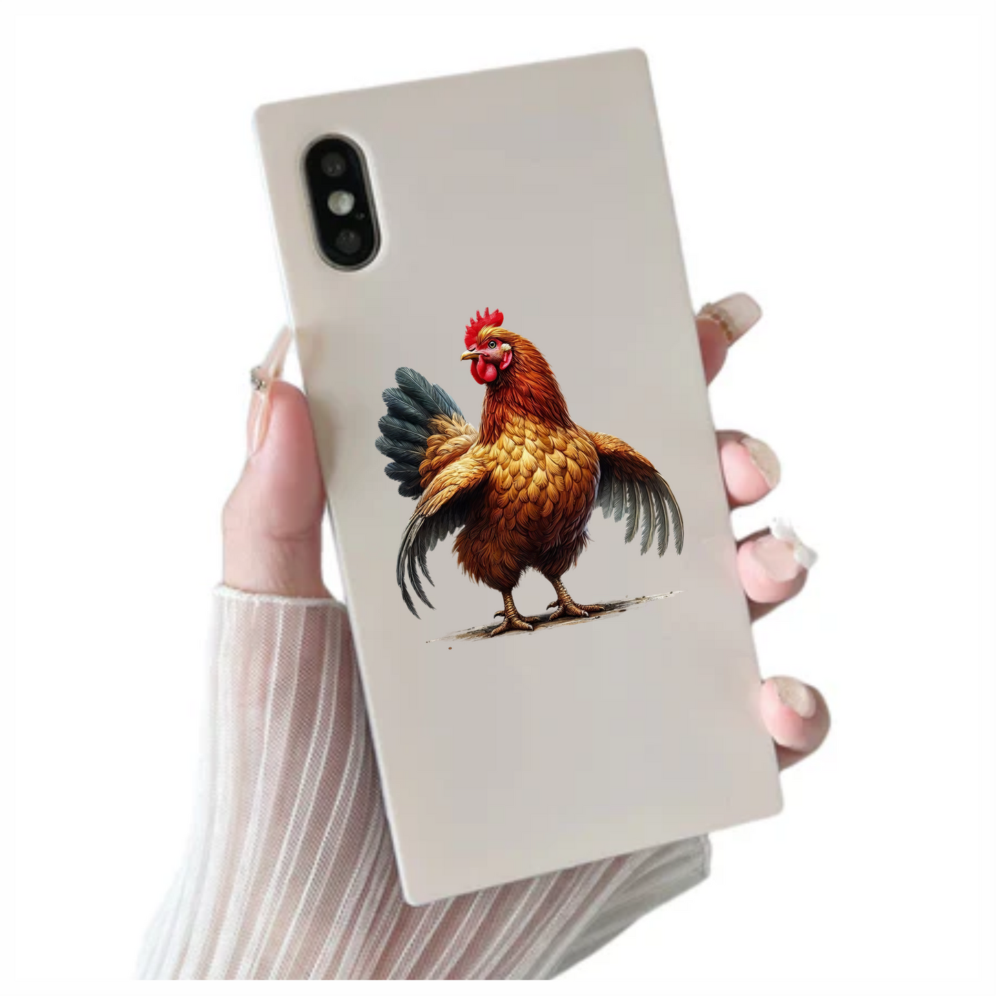Brown Chicken Standing Wings Spread Vinyl Sticker Decal