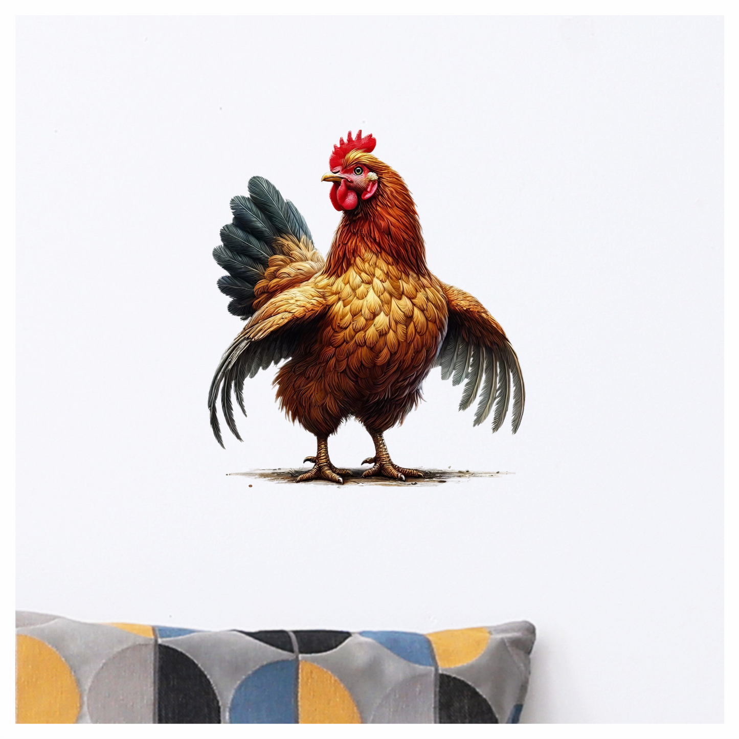 Brown Chicken Standing Wings Spread Vinyl Sticker Decal