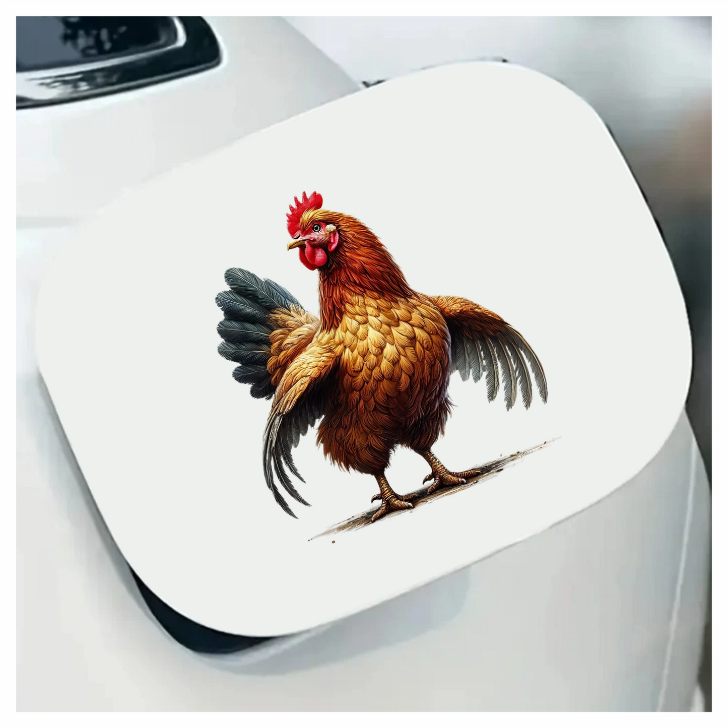 Brown Chicken Standing Wings Spread Vinyl Sticker Decal