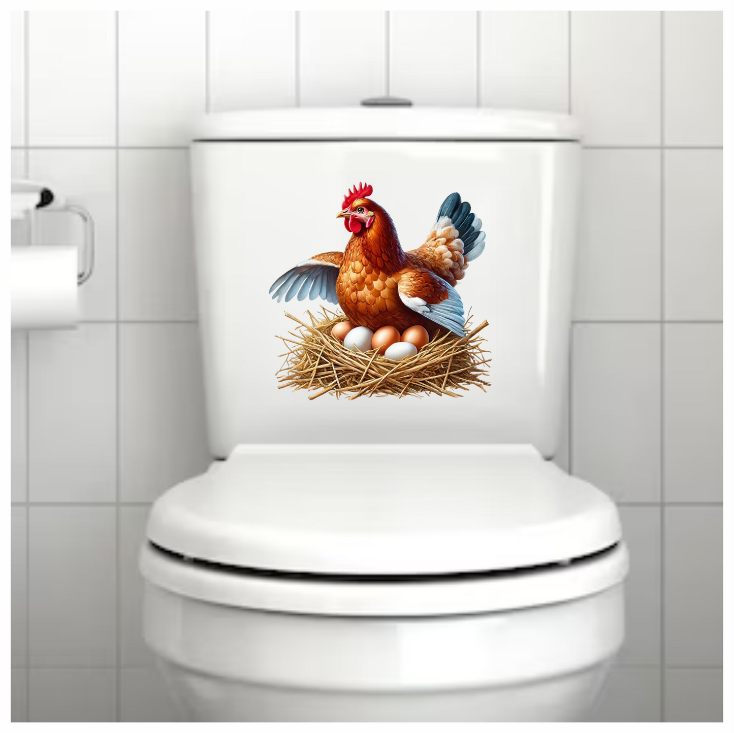 Brown Chicken Nest Eggs Farm Vinyl Sticker Decal