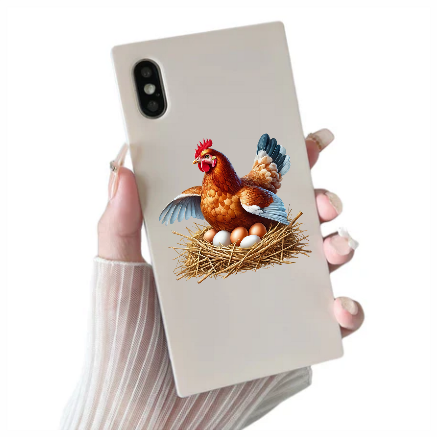 Brown Chicken Nest Eggs Farm Vinyl Sticker Decal